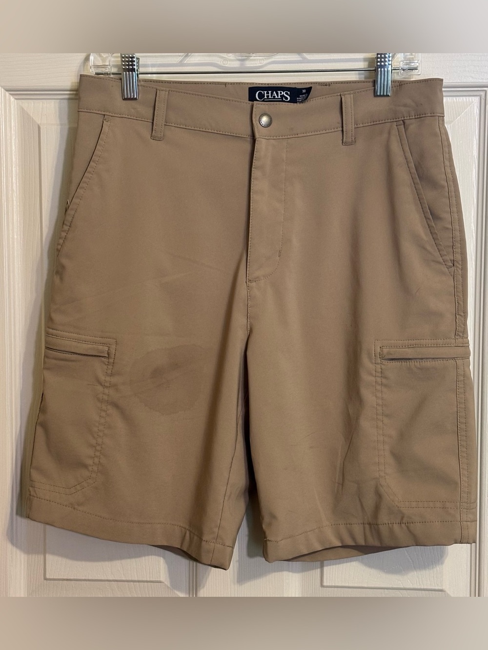 Chaps Men's Khaki Cargo Shorts - Classic Utility Style